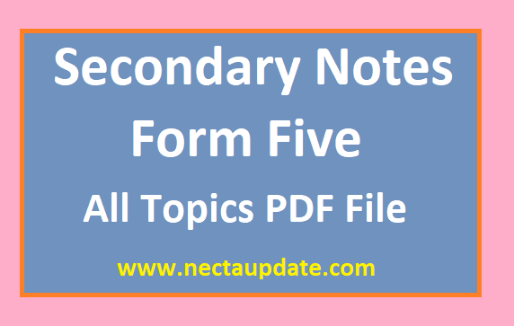 Form Five Kiswahili Notes All Topics PDF Download Form Five Kiswahili Notes